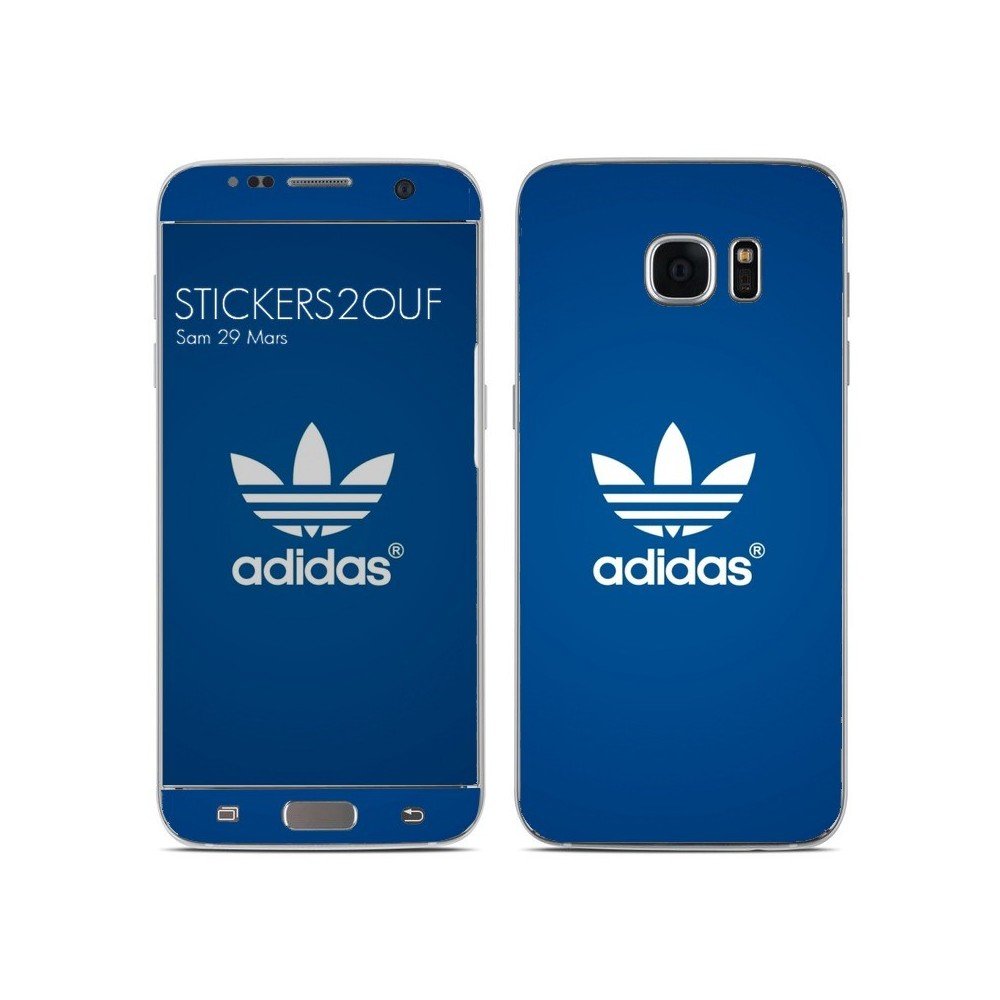 Correctamente Discriminatorio caravana Skin autocollant Adidas bleu Galaxy S7 Edge (stickers)